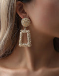 Exaggerated Frosted Geometric Earrings