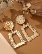 Exaggerated Frosted Geometric Earrings