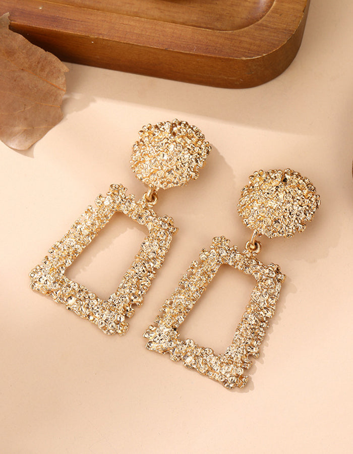 Exaggerated Frosted Geometric Earrings