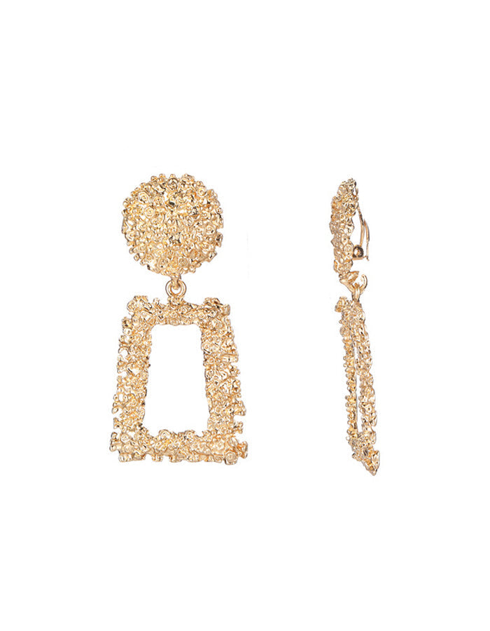 Exaggerated Frosted Geometric Earrings