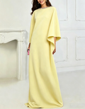 Sequin Round Neck Batwing Sleeve Stretch Loose A-Line Maxi Dress