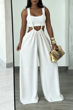 Women's Casual Adjustable Strap Wide Leg Overalls