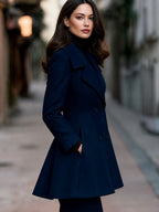 Double-Breasted Tailored Fit And Flare Coat