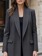 Shawl Lapel Structured Long Coat