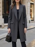 Shawl Lapel Structured Long Coat