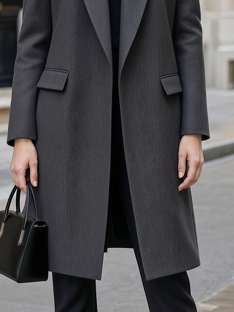 Shawl Lapel Structured Long Coat