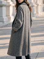 Tweed Double-Breasted Oversized Longline Coat