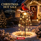 🕊️🎄Solar Cardinal Memory Fountain Light – Christmas Remembrance Garden Stake