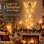 👼Lighted Christmas Angel Wall Decor – Glowing Star Cascade Holiday Decoration
