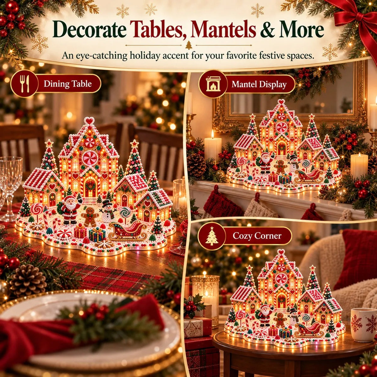 Christmas Village 3D Gem Art Kit