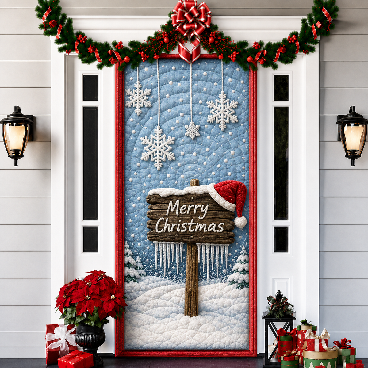 3D Christmas front door decoration