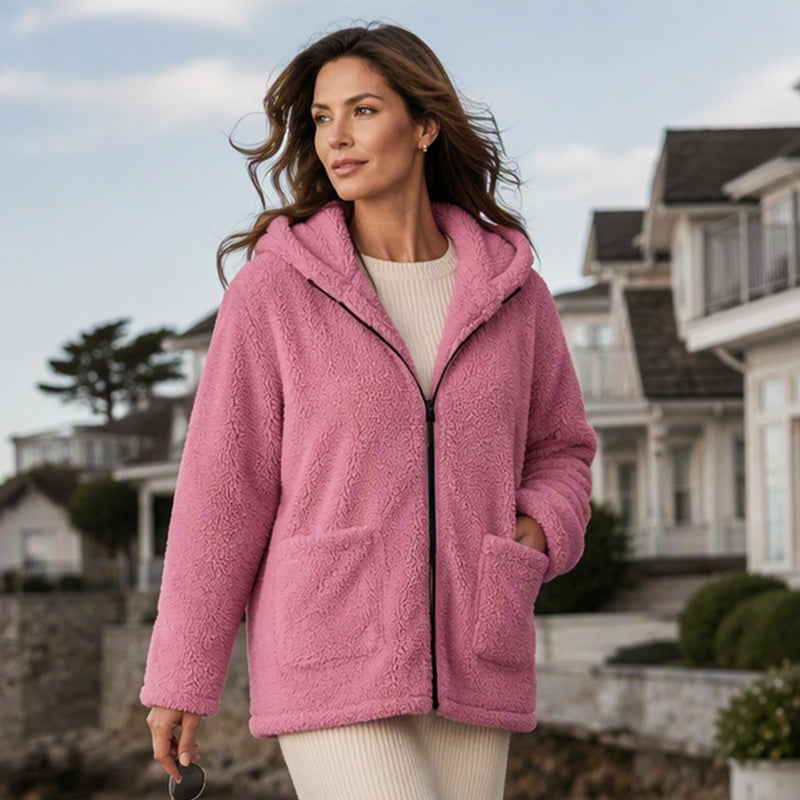 ⏳🍂LAST DAY SALE ONLY ￡16.99!!📢Women's Casual Plush Hooded Jacket