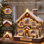 🔥 Last Day 49% OFF✨🏠 Lighted Christmas Snow House Photo Holder