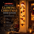 ⏳ Last Day 49% OFF – 🎄MerryCascade™ Glowing Christmas Door Hanger | 6 Festive Light Designs✨