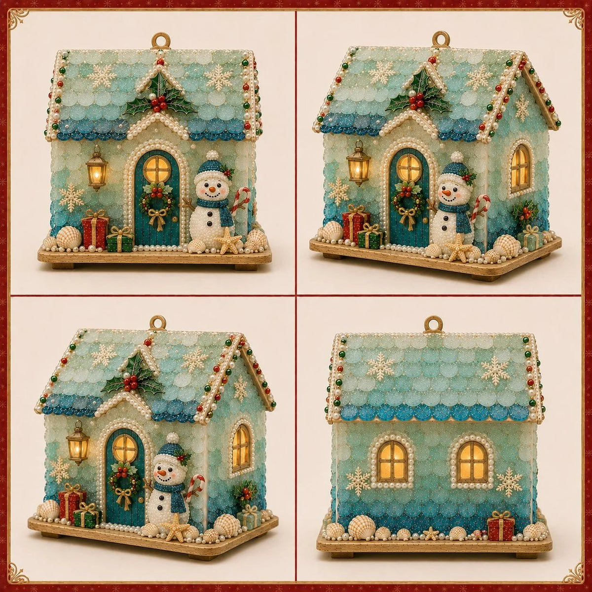 🏡 Beginner-Friendly DIY Glowing Coastal Glass-Style Christmas Cottage Kit Collection