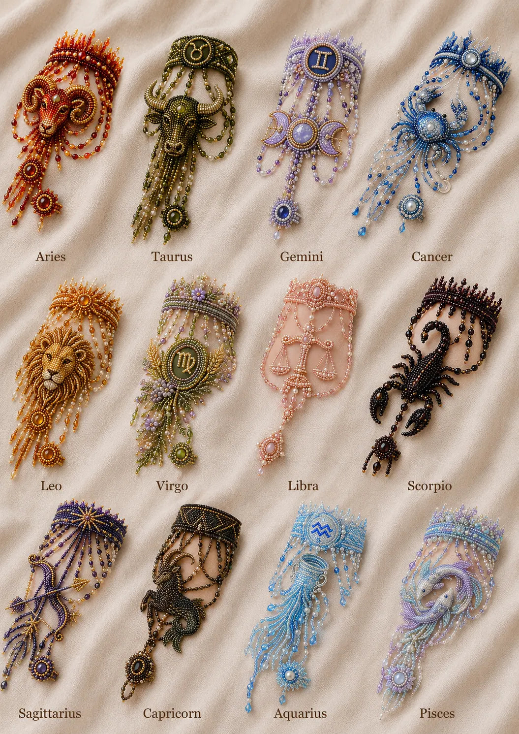 Zodiac DIY Beaded Hand Bracelet Kit – Create Your Celestial Wearable Art