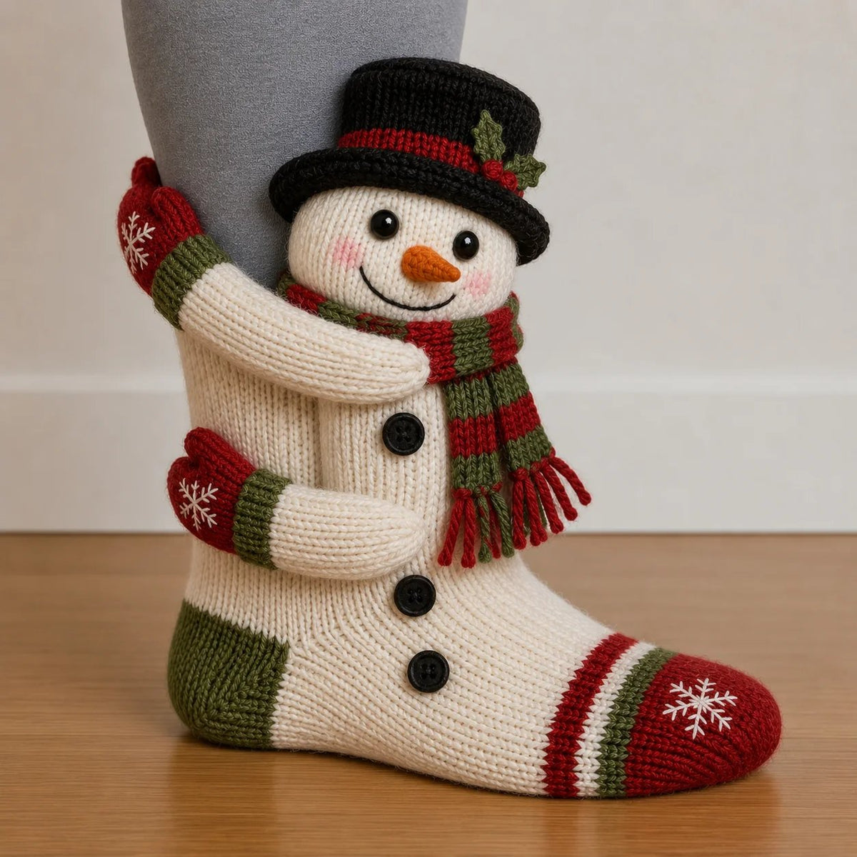🎄🧦Xmas Hugging Christmas Socks 🎅 Cute Knit Holiday Socks 5 Designs