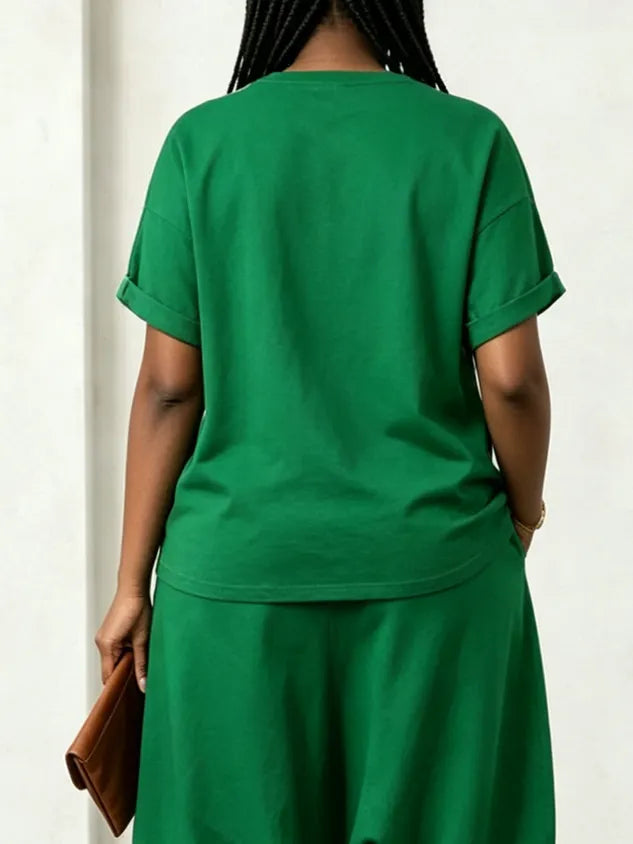 Casual Letter Print Tailored Short Sleeve Tee