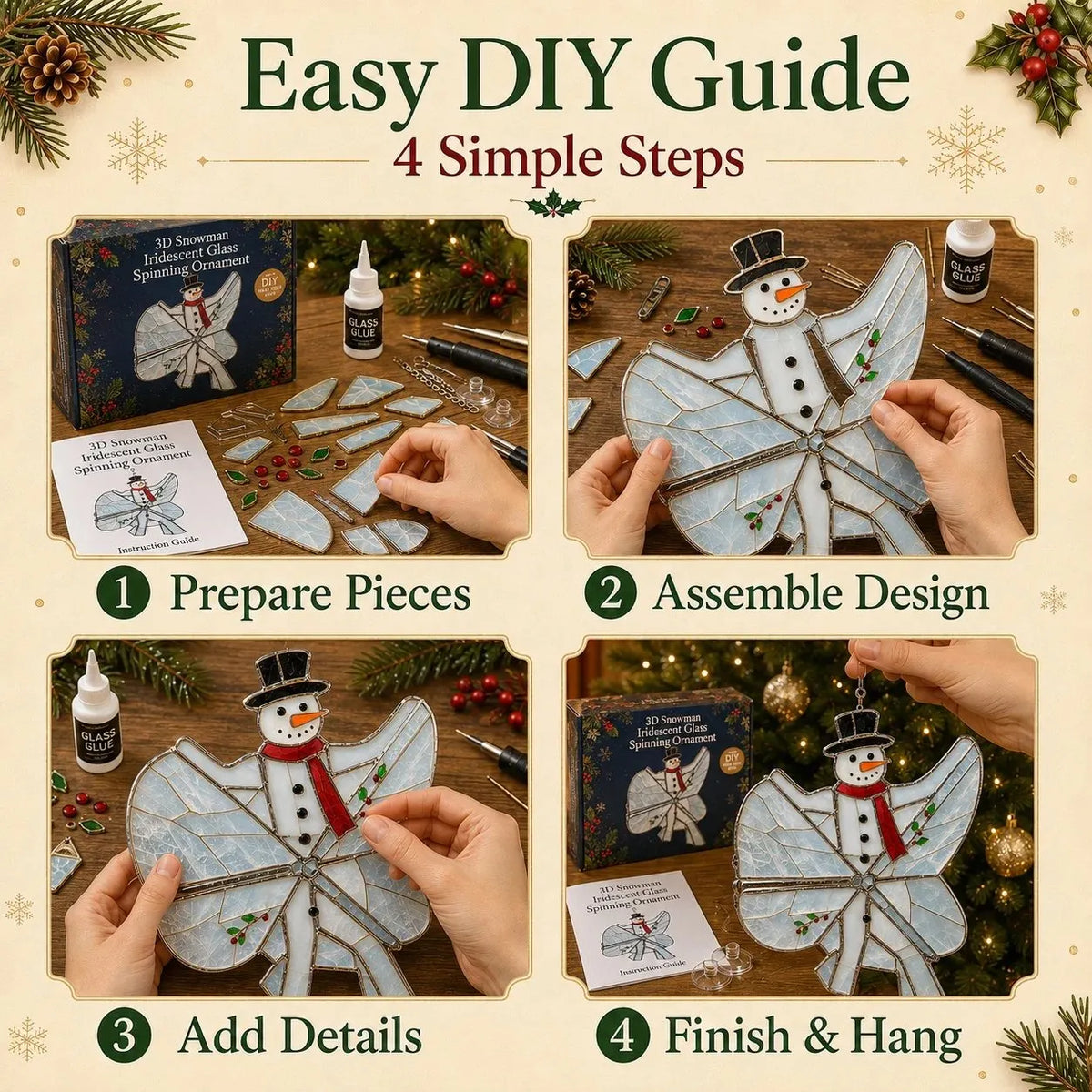 🎄Beginner-Friendly 3D Christmas Iridescent Suncatcher DIY Kit