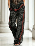 Casual Leopard Printing Wide Leg Pants