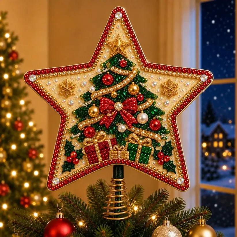 🎄🎅Pearl Diamond Art Christmas Tree Topper Kit