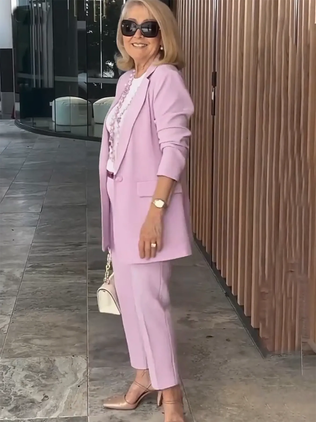 Two-Piece Suit Blazer Coat Pants Gorgeous Neutral Styles Suit