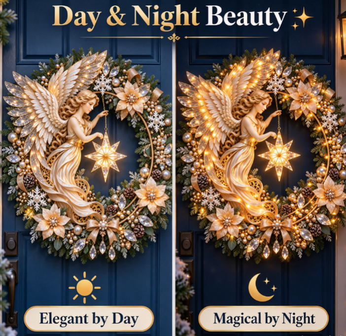✨🕊️ Christmas Angel LED Wreath Door Decor