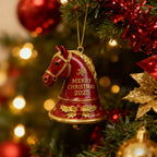 🐎Handmade Horse Bell Ornament – Merry Christmas 2025🎄