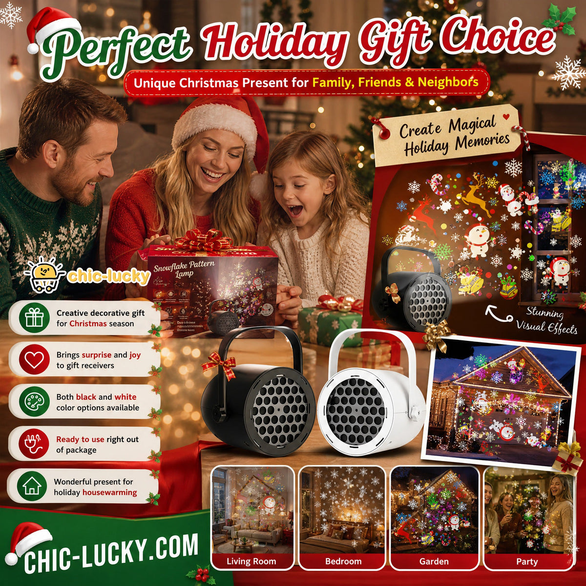 📢LAST DAY SALE ONLY ￡9.99!!🔥🎅【🎁Best Christmas Gift🎁】🎄16-Pattern USB Christmas Projector Light