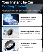 🌬️ Turbo Portable Fan with LED Display – Rechargeable Cooling Fan