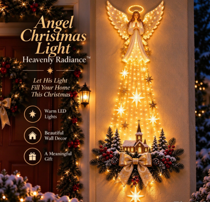 🔥 Last Day! 49% OFF🔥 👼✨ Angel Christmas LED Waterfall Wall Decor✨