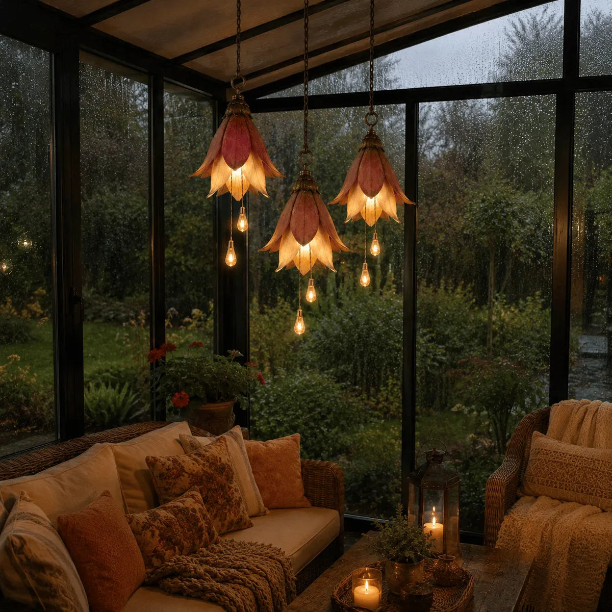 Vintage Hanging Flower Lights