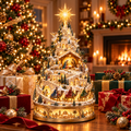 🌟 Illuminated Nativity Village Tree – Lighted Christian Christmas Centerpiece ✨