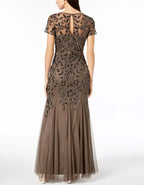 Crew Neck Sequined Maxi Dress