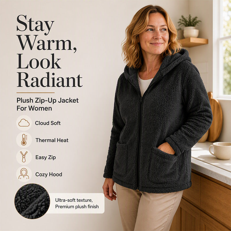 ⏳🍂LAST DAY SALE ONLY ￡16.99!!📢Women's Casual Plush Hooded Jacket