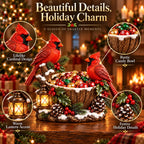 Cardinal Christmas Treat Bowl – Lighted Holiday Candy Bowl & Tabletop Decor
