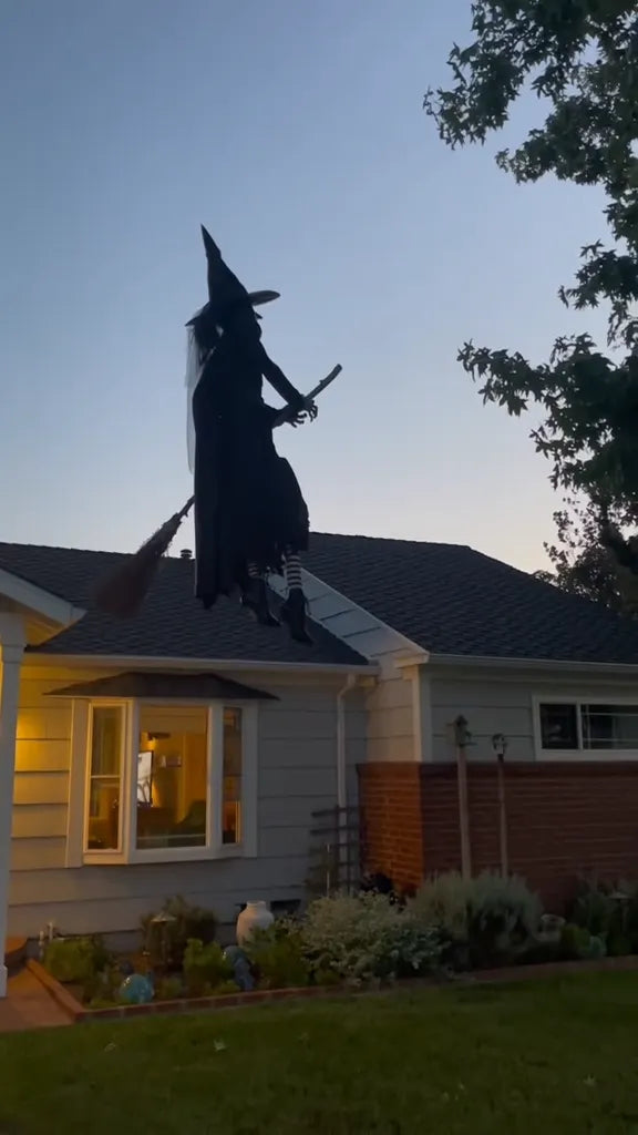 7 ft. LED Hovering Fly Witch