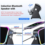 ⏳LAST DAY SALE ONLY ￡13.99!!✨🎅📱 5-in-1 Wireless Speaker Stand – Induction Audio & Phone Holder 🎵💡