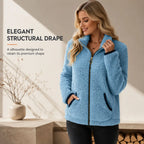 ⏳LAST DAY SALE ONLY￡15.99!!⭐🧥 Soft Plush Zip-Up Cardigan – Cozy Full-Zip Layer for Effortless Cool-Weather Style