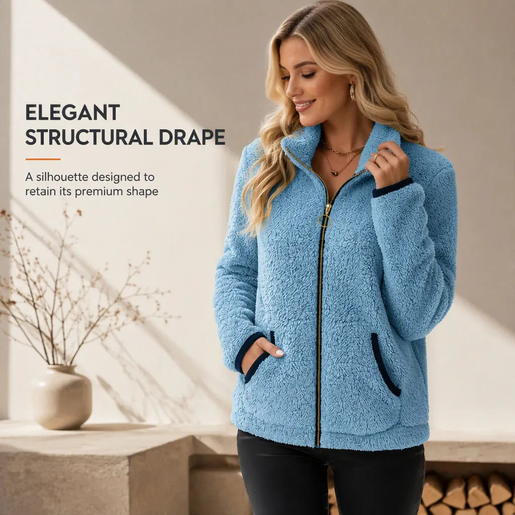 ⏳LAST DAY SALE ONLY￡15.99!!⭐🧥 Soft Plush Zip-Up Cardigan – Cozy Full-Zip Layer for Effortless Cool-Weather Style