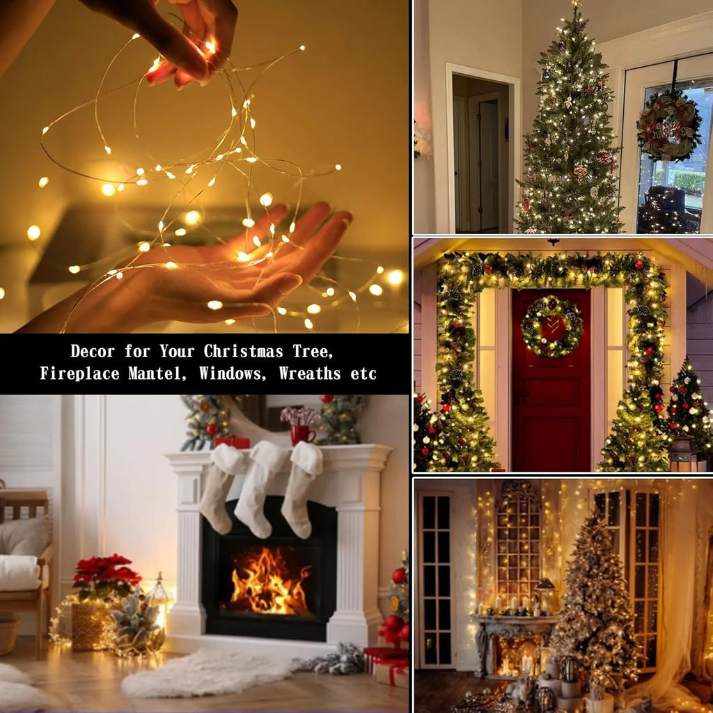 🌲8 Modes 100-600 Christmas LED Firefly Twinkle String Lights