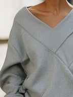 Casual Plain Asymmetrical Loosen Sweatshirt