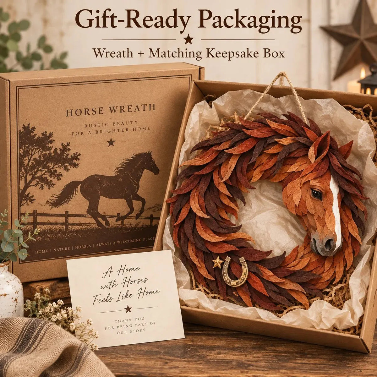 🐴 Rustic Horse Wreath