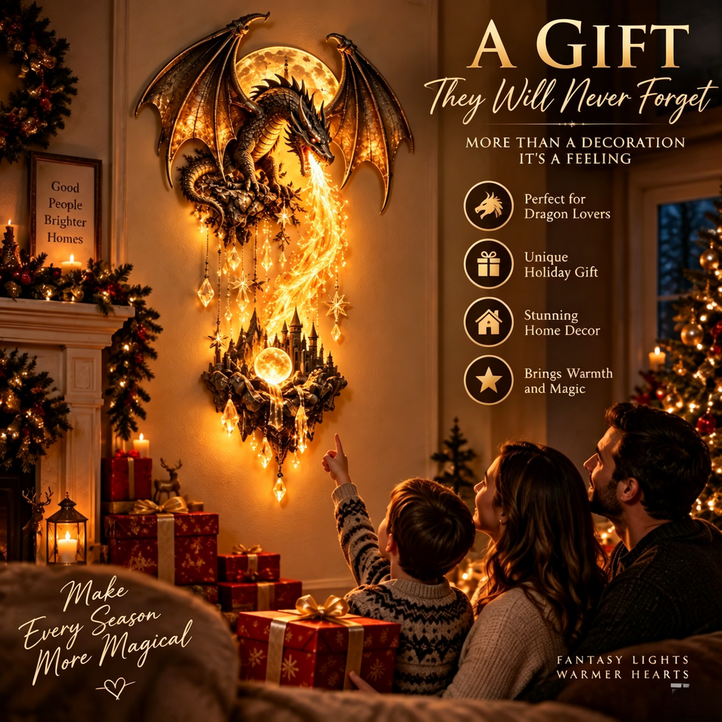 Dragon & Castle Flame Wall Sconce