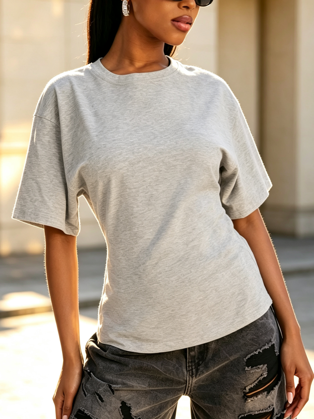 Casual Plain Zipper T-shirt