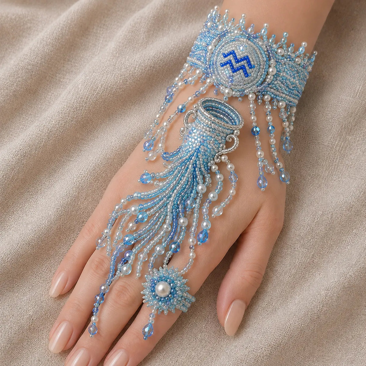 Zodiac DIY Beaded Hand Bracelet Kit – Create Your Celestial Wearable Art