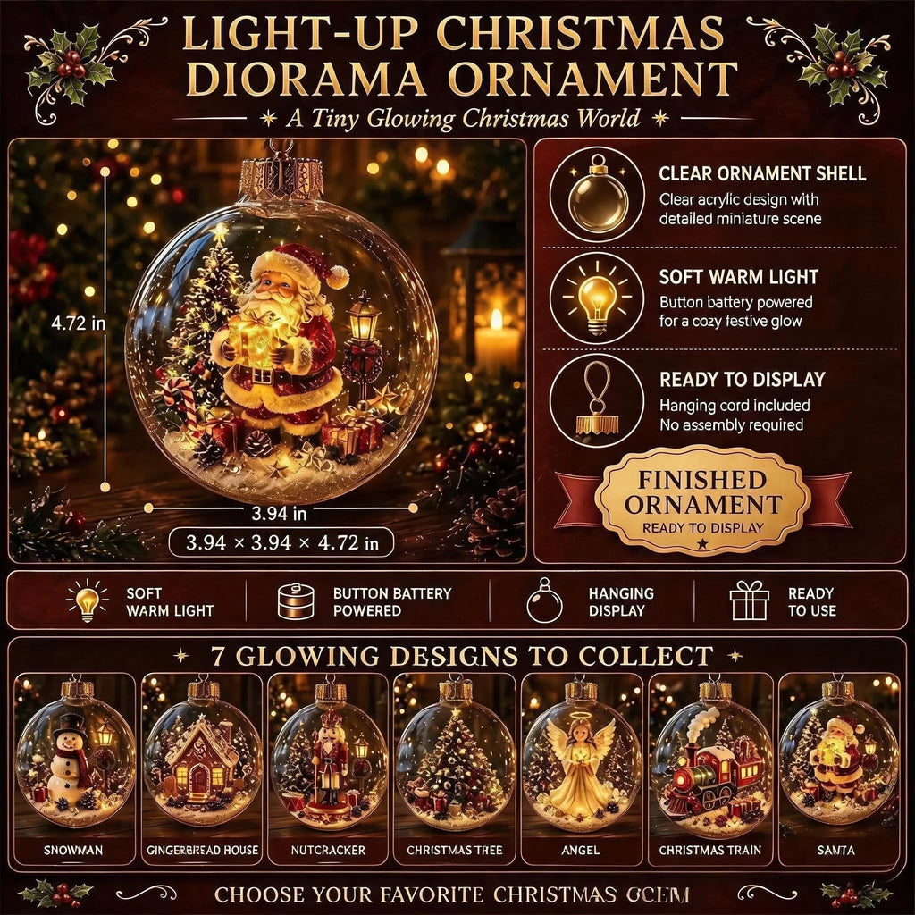 🎄Glowing Christmas Diorama Ornament✨