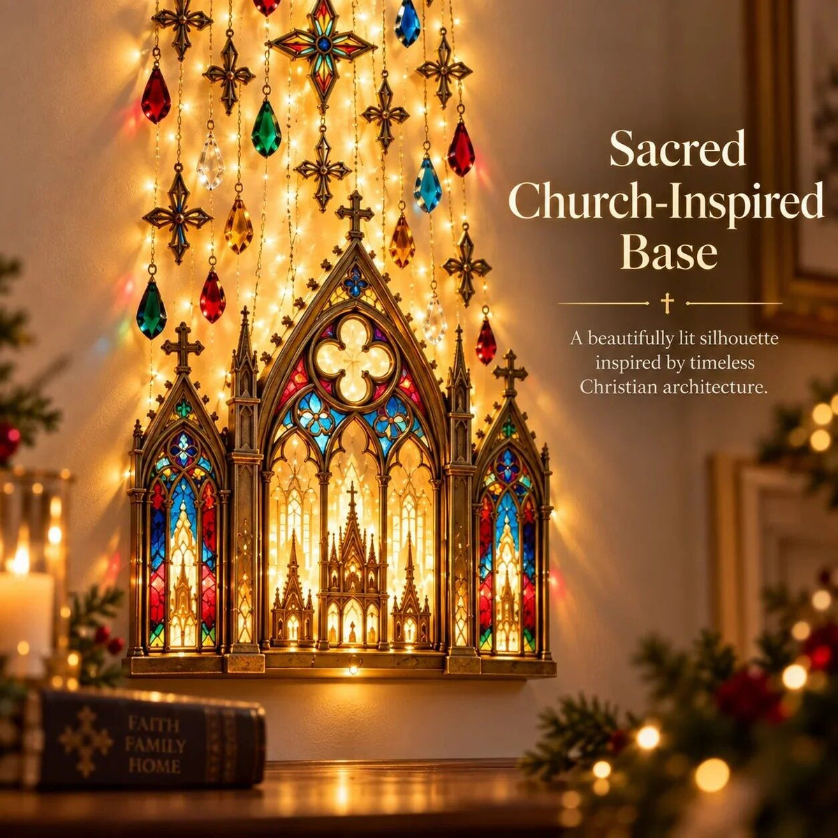 Cathedral Stained Glass Hanging Light