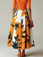 Urban Floral Maxi Skirt With Belt