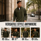 ⏳LAST DAY SALE ONLY ￡25.99!!✨🍂 Men's Quarter-Zip Denim Pullover – Casual Style with Comfortable Everyday Fit